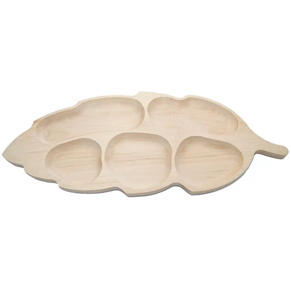 Platou frunza mare fag 5 compartimente 71x32cm - imagine 2