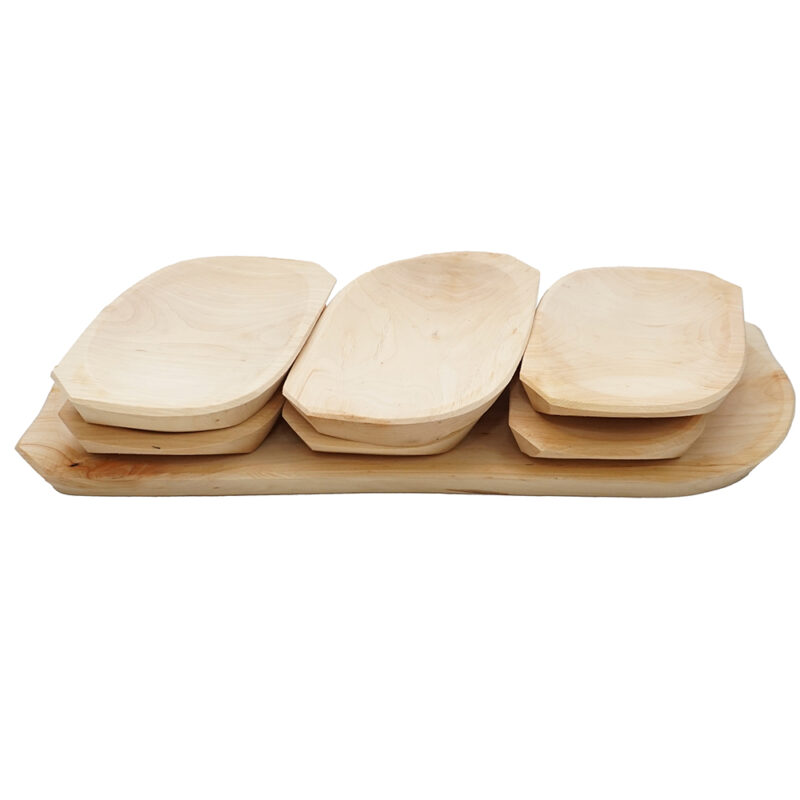 Platou lemn de arin 6+1 50x20cm