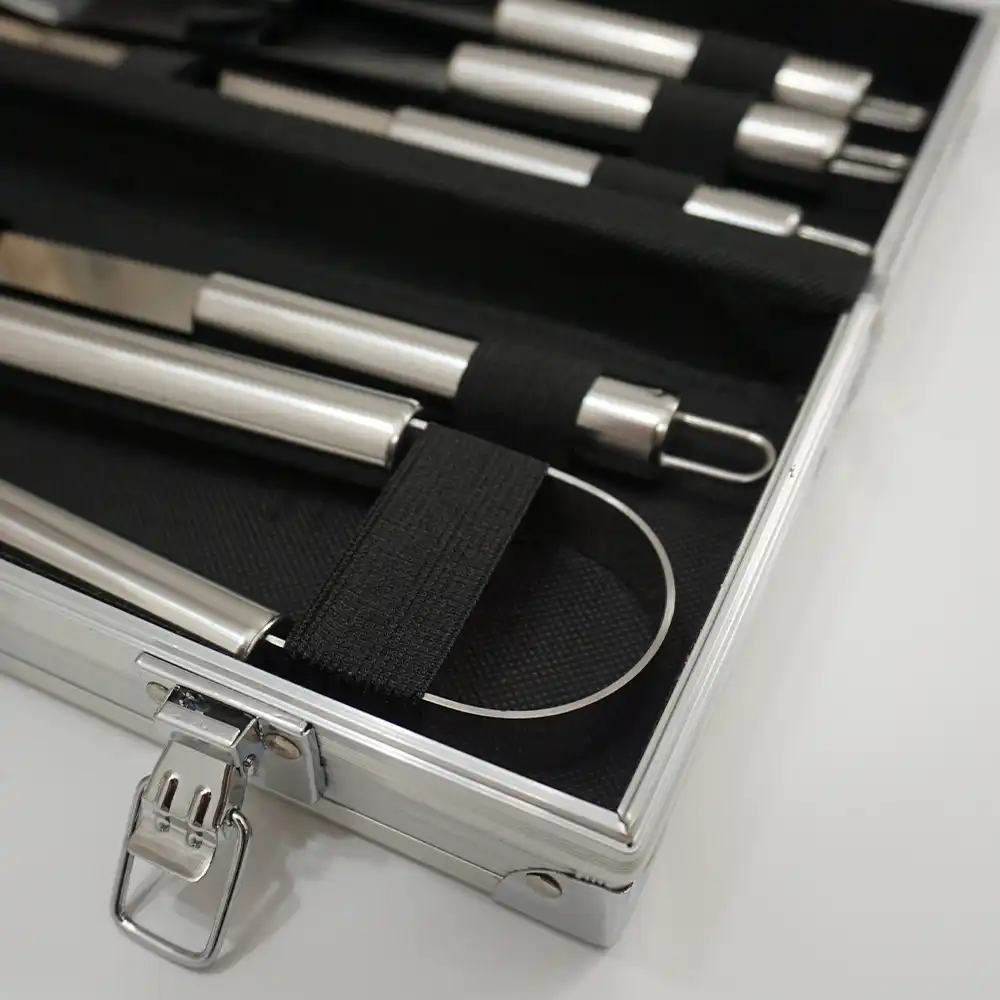 Set ustensile gratar, cu diplomat din aluminiu 5 Pcs - imagine 2