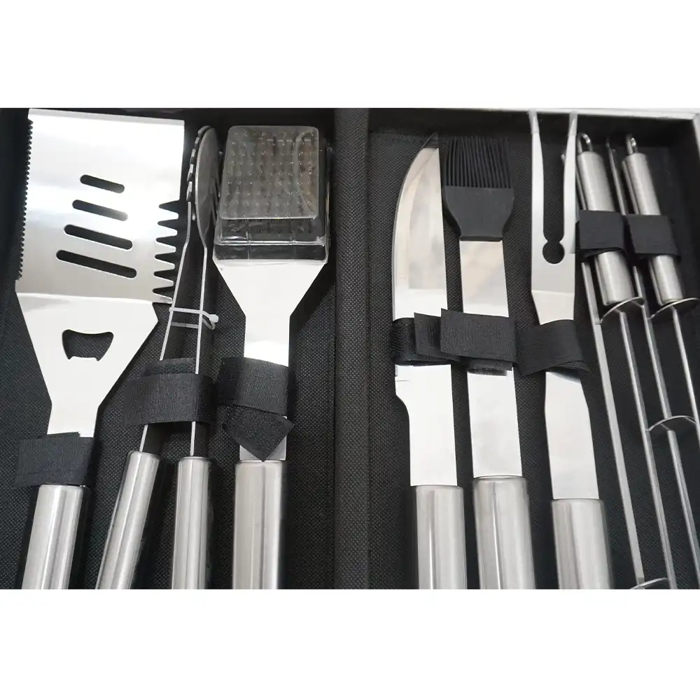 Set ustensile gratar, cu diplomat din aluminiu 10 Pcs - imagine 2