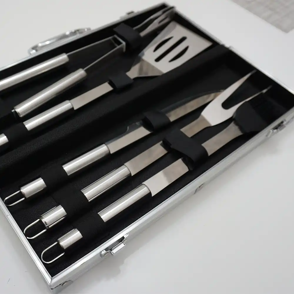 Set ustensile gratar, cu diplomat din aluminiu 5 Pcs - imagine 3
