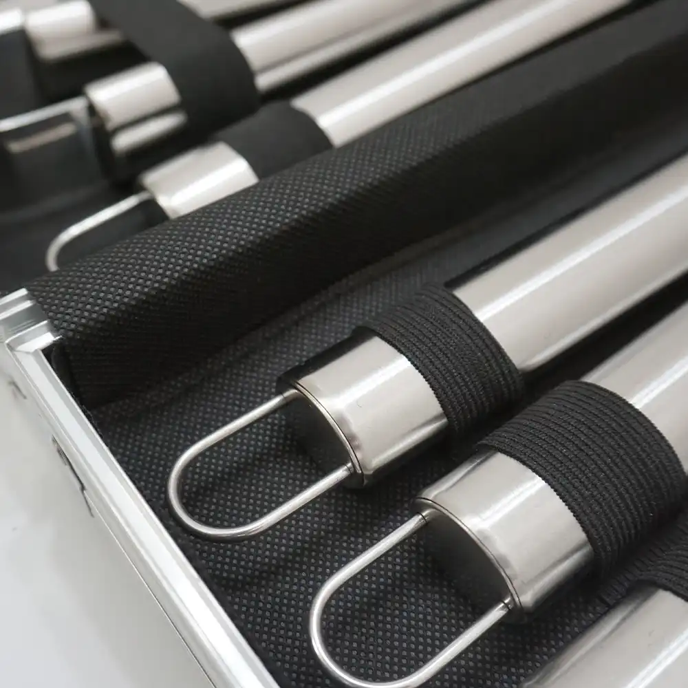 Set ustensile gratar, cu diplomat din aluminiu 10 Pcs - imagine 4