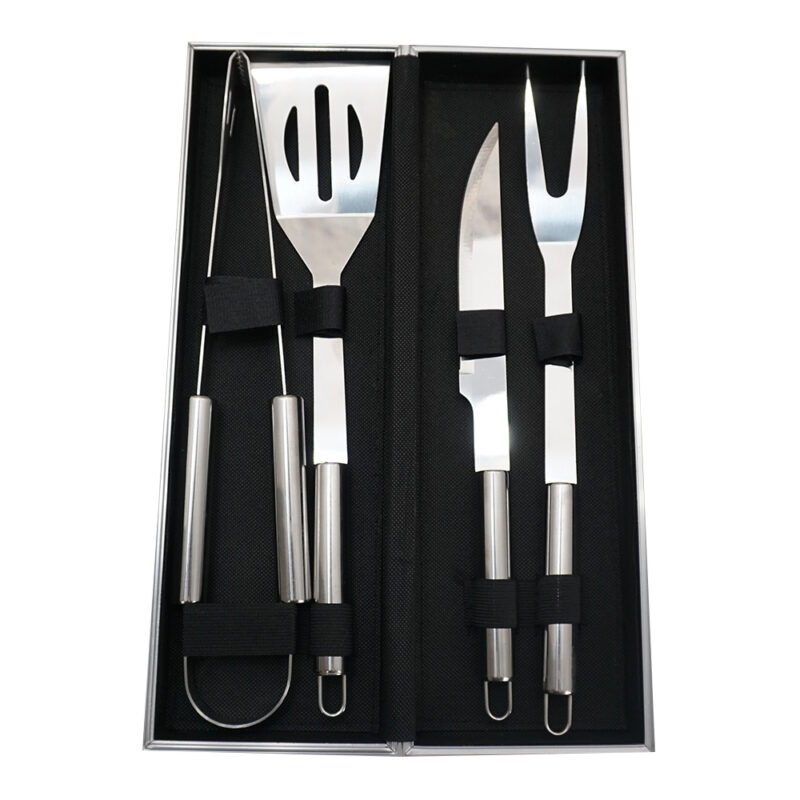 Set ustensile gratar, cu diplomat din aluminiu 4 Pcs
