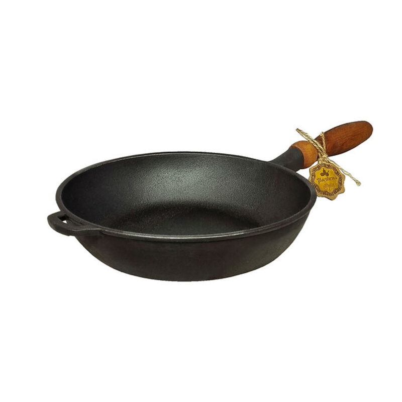Tigaie fonta adanca, cu maner lemn 28cm T306