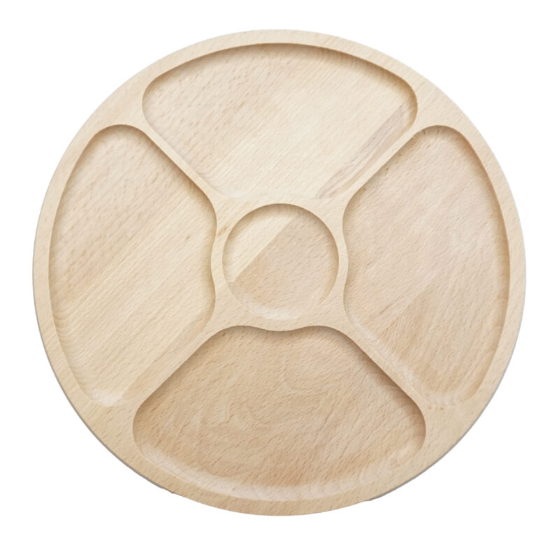 Platou rotund din lemn rotativ 35 cm