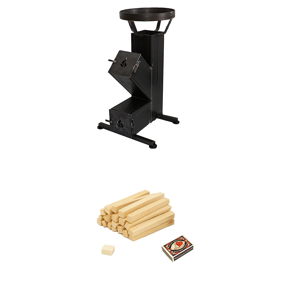 Soba racheta 150mm + Kit pentru aprindere gratar 2KG