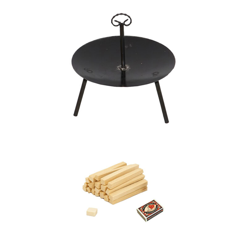 Disc gratar, din otel 46cm + Kit pentru aprindere gratar 2KG