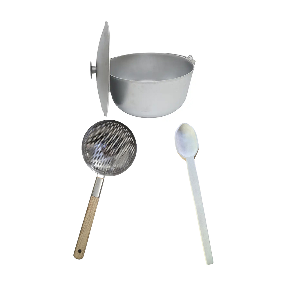 Pachet Ceaun Aluminiu 20L + Paleta jumari + Lingura lemn