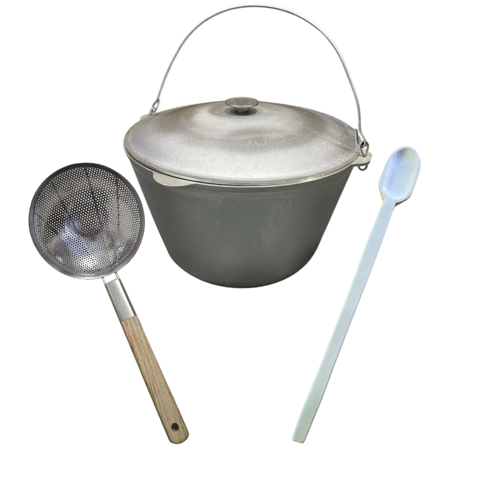 Pachet Ceaun Aluminiu 40L + Paleta jumari + Lingura lemn